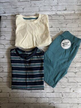 Free Planet Boys Teal 3 Piece Shirts And Shorts Set Size 5/6 NWT